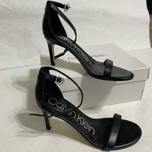 Calvin Klein Black Ankle Strap Heels